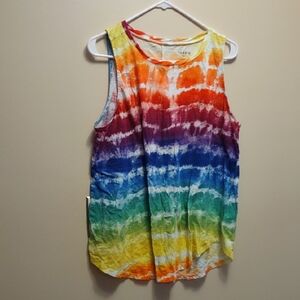 Torrid Women's Rainbow Tie-Dye Tank Top Sz2